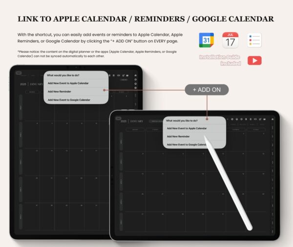 Minimalist Digital Planner - Dark