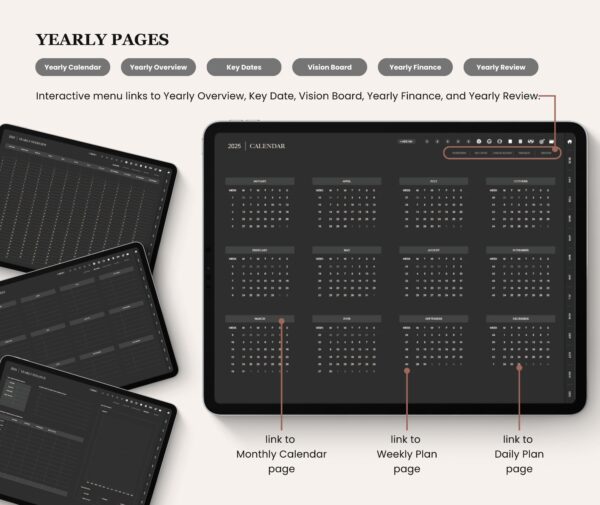 Minimalist Digital Planner - Dark