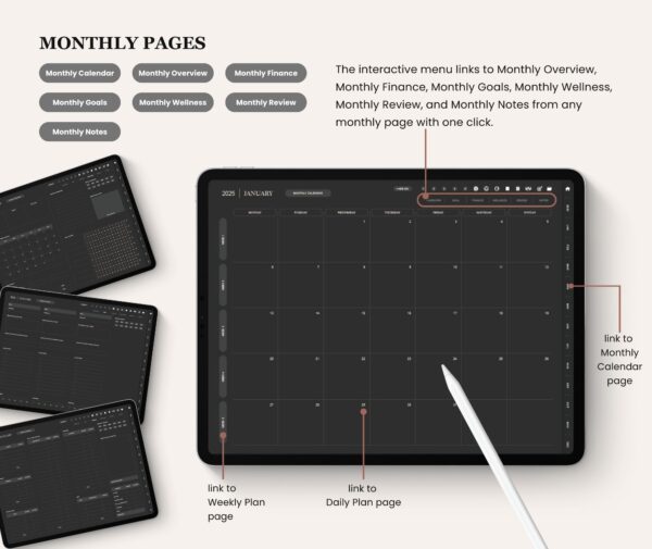Minimalist Digital Planner - Dark