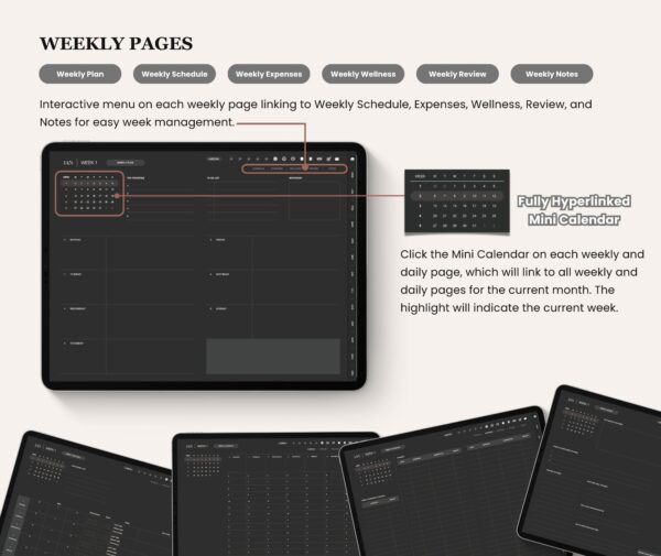 Minimalist Digital Planner - Dark