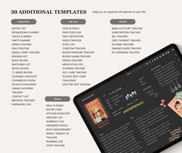 Minimalist Digital Planner - Dark