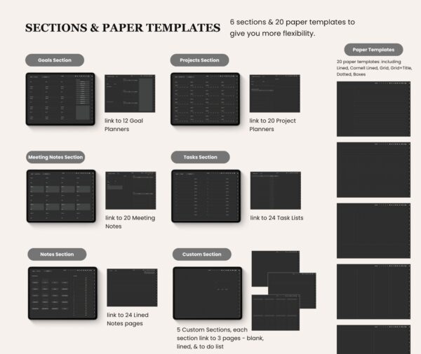 Minimalist Digital Planner - Dark