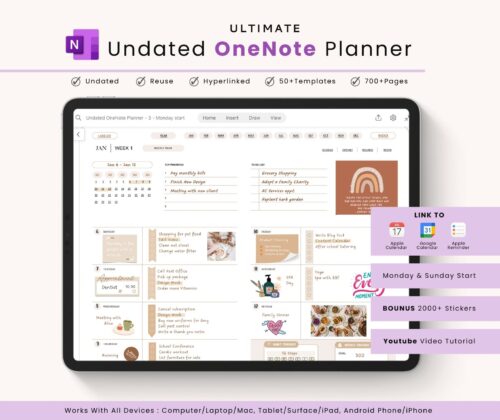 Undated Minimalist OneNote Planner